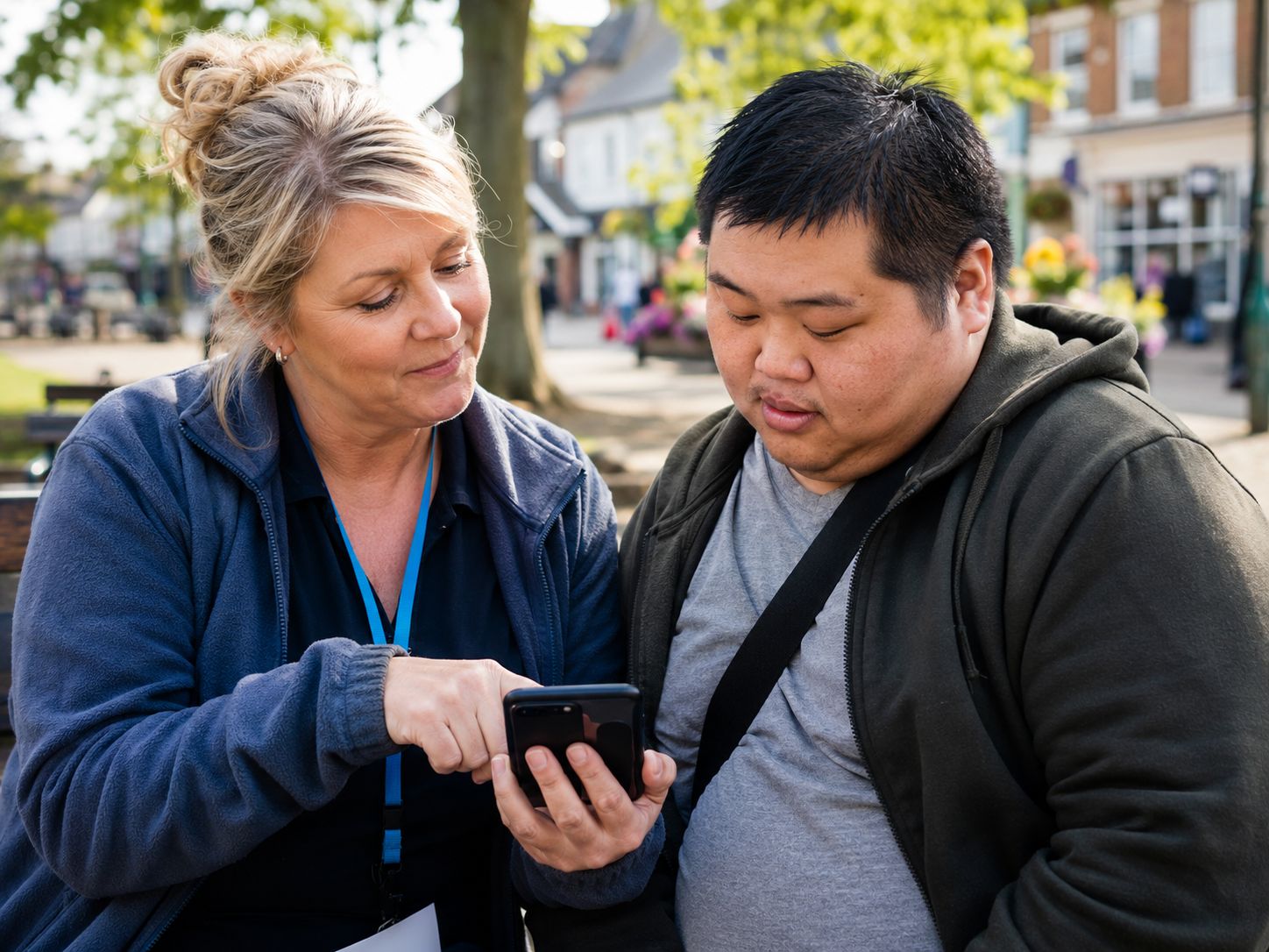 Support worker providing specialist care
